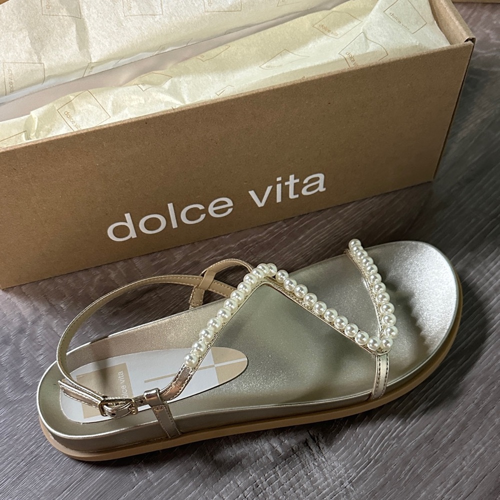 Dolce Vita Metallic Pearl Sandals